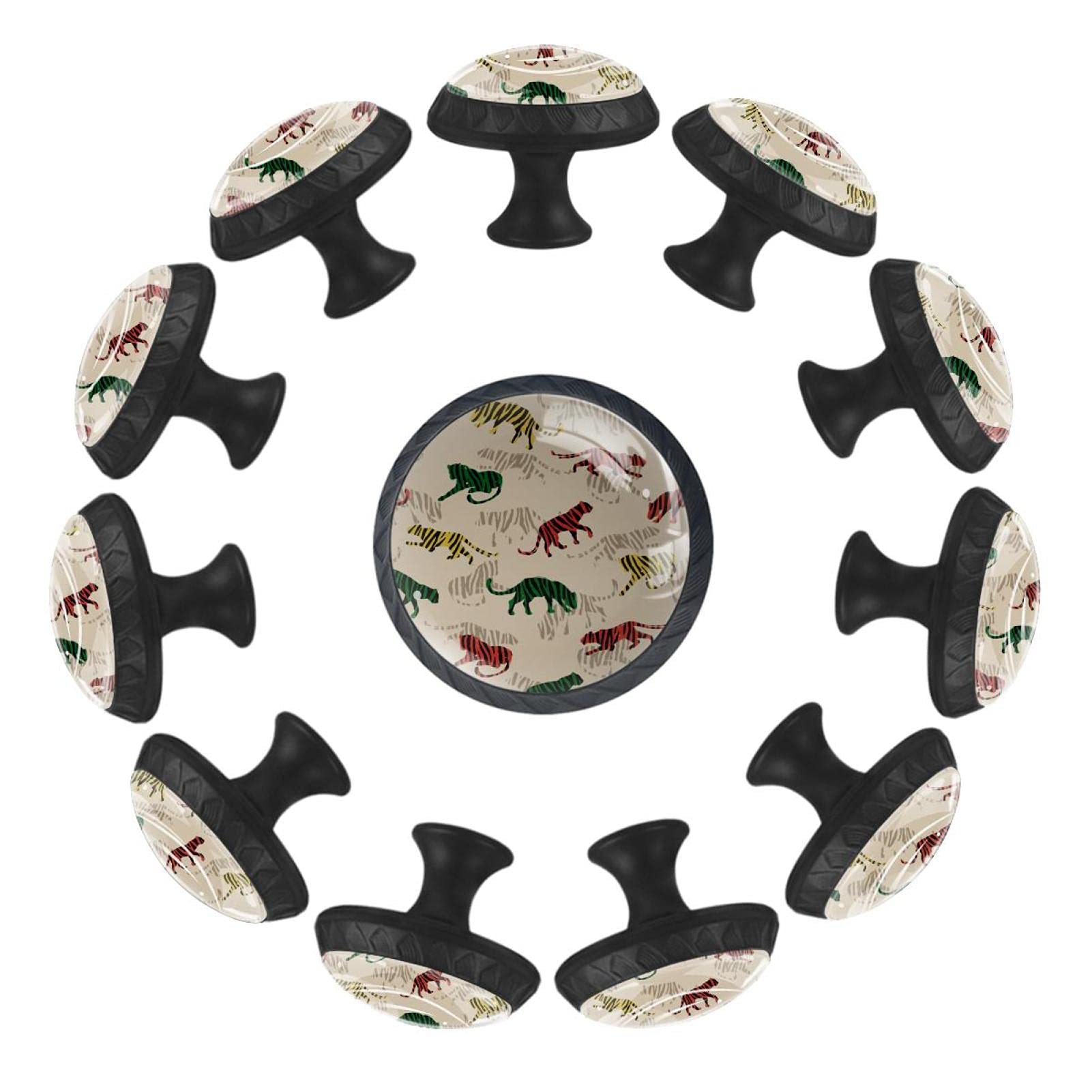 Boutons de tiroir ronds rayés de 35 mm en lot de 12 pour meuble et commode de chambre