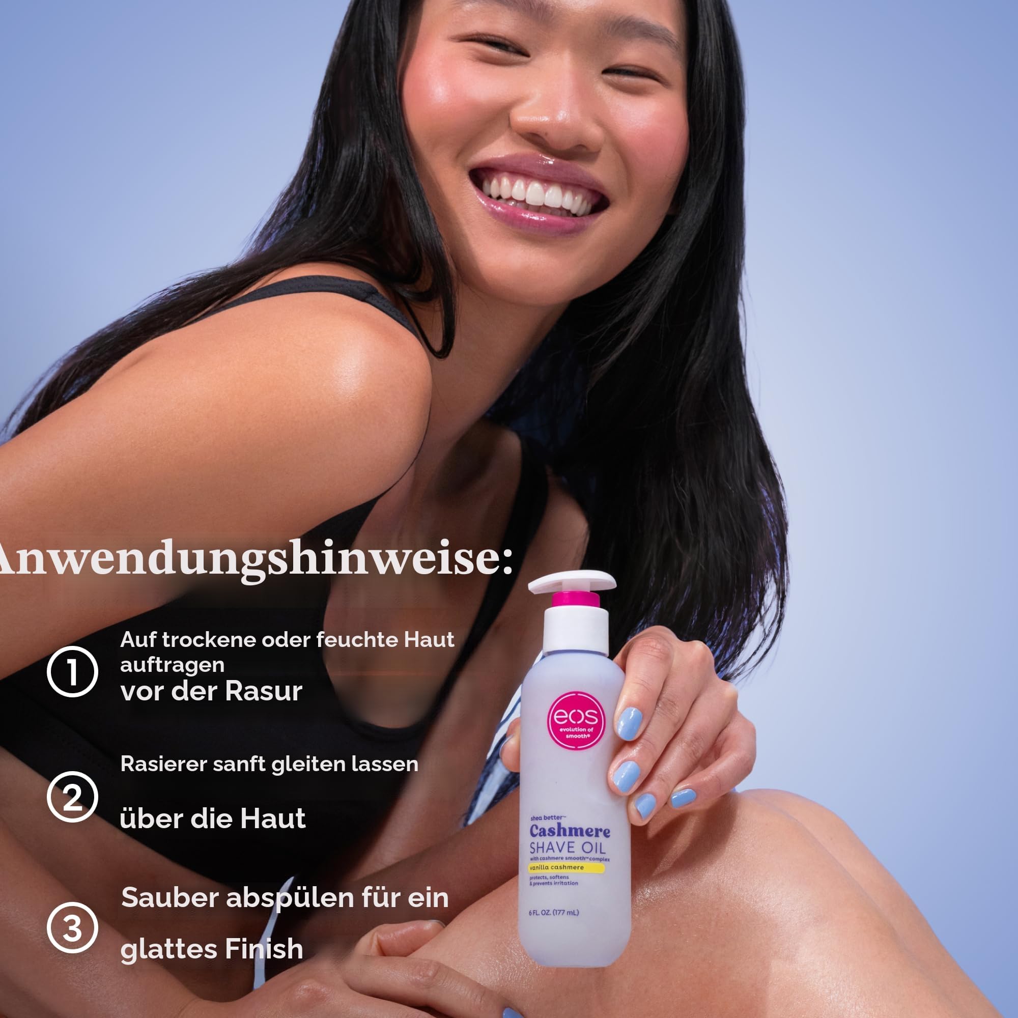 eos Cashmere Skin Collection Shave Oil Vanilla Cashmere Scented, Entire Bikini Area-Approved, 6 fl oz