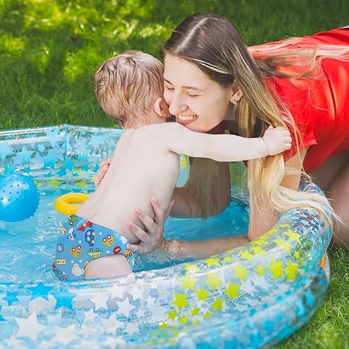 Miniatura 6 de TDIAPERS Pañales de natación, reutilizables, ajustables, regalos de baby shower para niños y niñas, paquete de 3, talla S