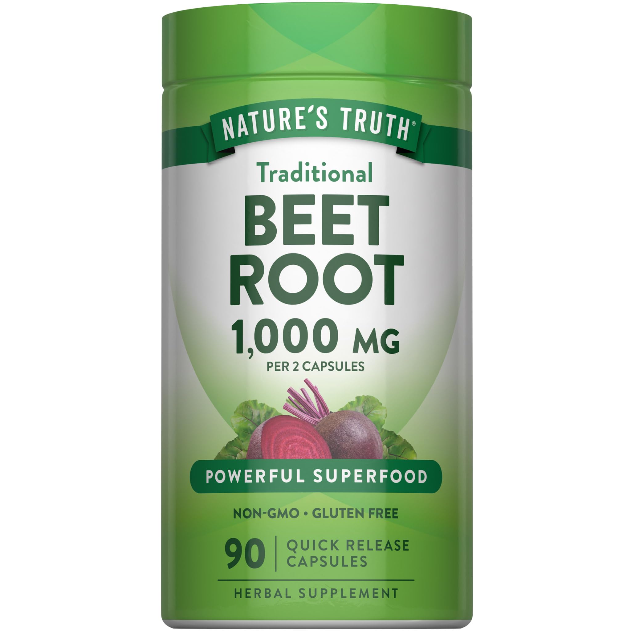 Nature's Truth Beet Root Capsules | 1000mg | 90 Pills | Herbal Extract 90 Count (Pack of 1)