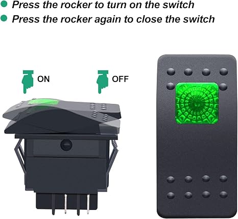2Pcs12V LED Illuminated Rocker Toggle Switch 4Pin SPST Self-Locking ON/Off Switch with LED Light 20A Car Offroad Push Button for Car Boat Marine