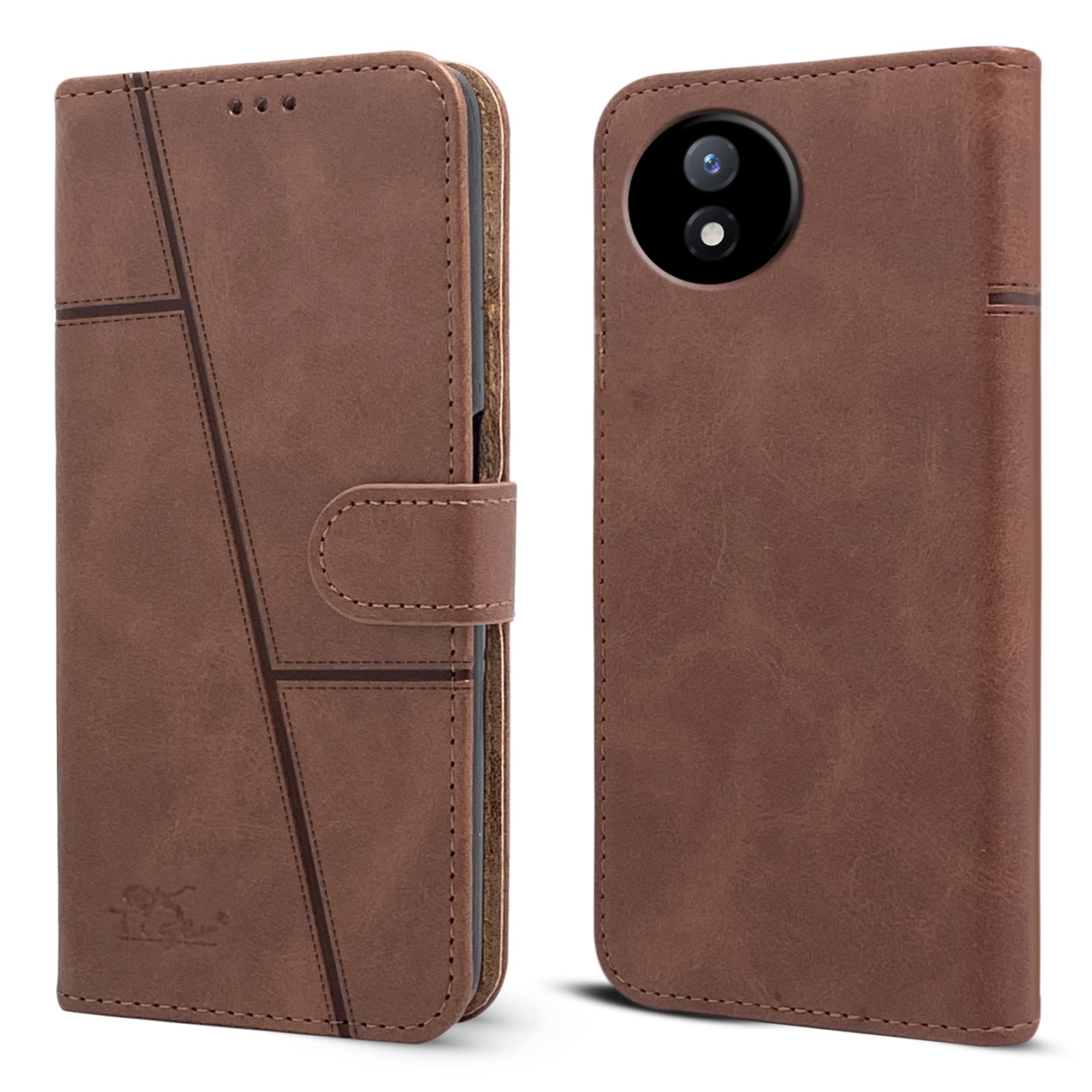 Jkobi Flip Cover Case for Vivo Y02 (Stitched Leather Finish | Magnetic Closure | Inner TPU | Foldable Stand | Wallet Card Slots | Brown) (B0BXNVQKJK) Amazon Price History, Amazon Price Tracker