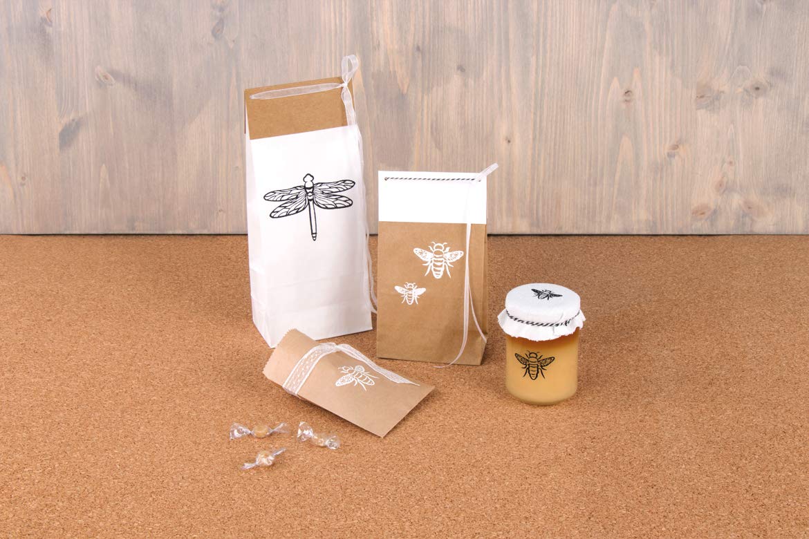 Rayher 67276102 torebki na prezenty z papieru do napełniania, 25 torebek papierowych z dnem, białe, 10 x 24 x 6 cm, 80 g/m2