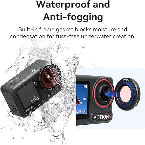 Miniatura 5 de Juego de filtros de buceofiltro impermeable para cámara DJI Osmo Action 5 ProAction 4Action 3, cubierta protectora de lente para esnórquel, surf,