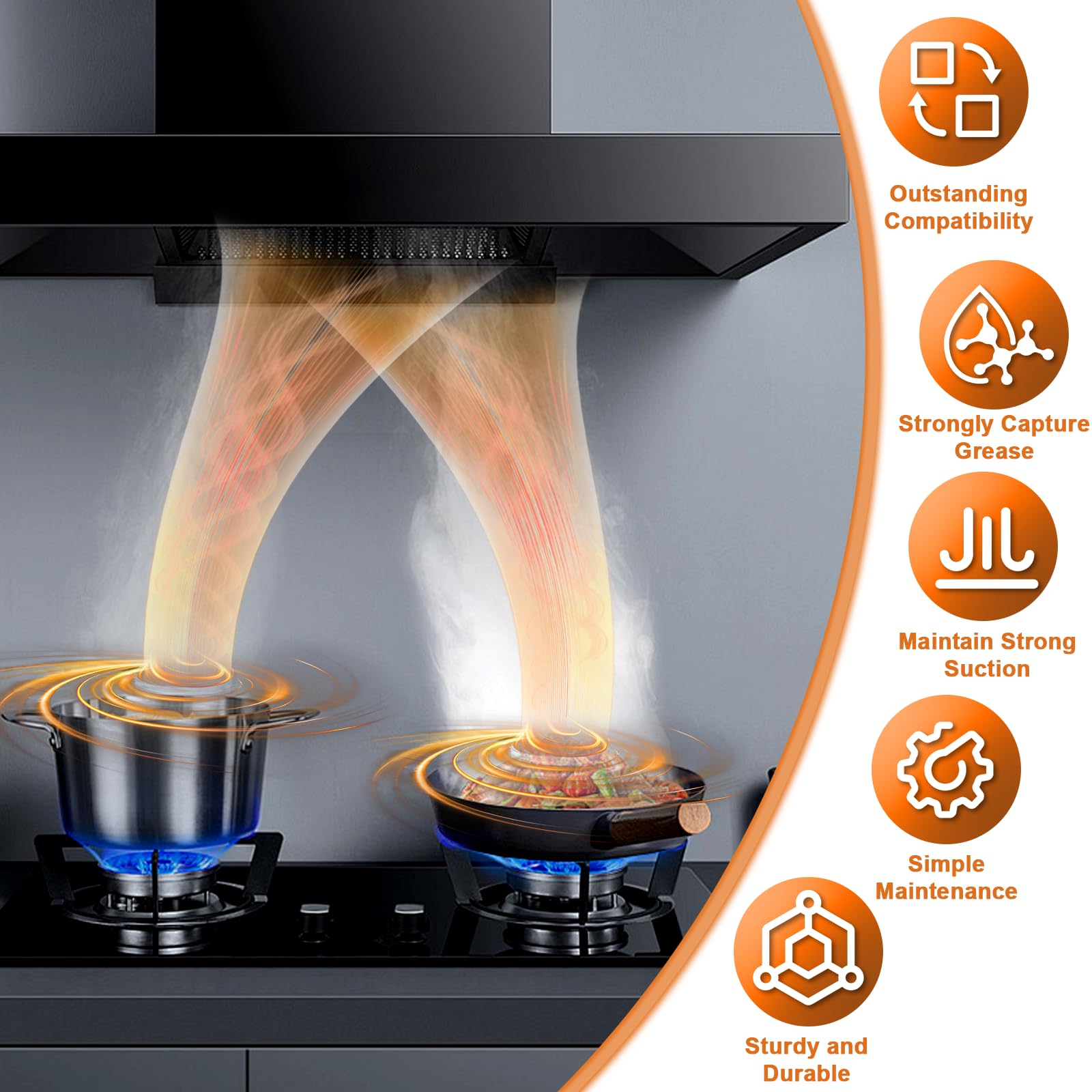 Cenipar 97007696 Range Hood Filter,41f Stove Hood Vent Filter Replacement For Broan& Nutone Charcoal Carbon Combo Replace 6105c 97005687-By Size 8.75" X 10.5 X .44"(4 Pack)