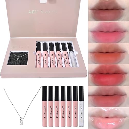Vista 13 de Regalo de Navidad para mujer, juego de 8 cajas de regalo que incluye lápiz labial mate, rubor, resaltador y collar, fácil de crear diferentes 05