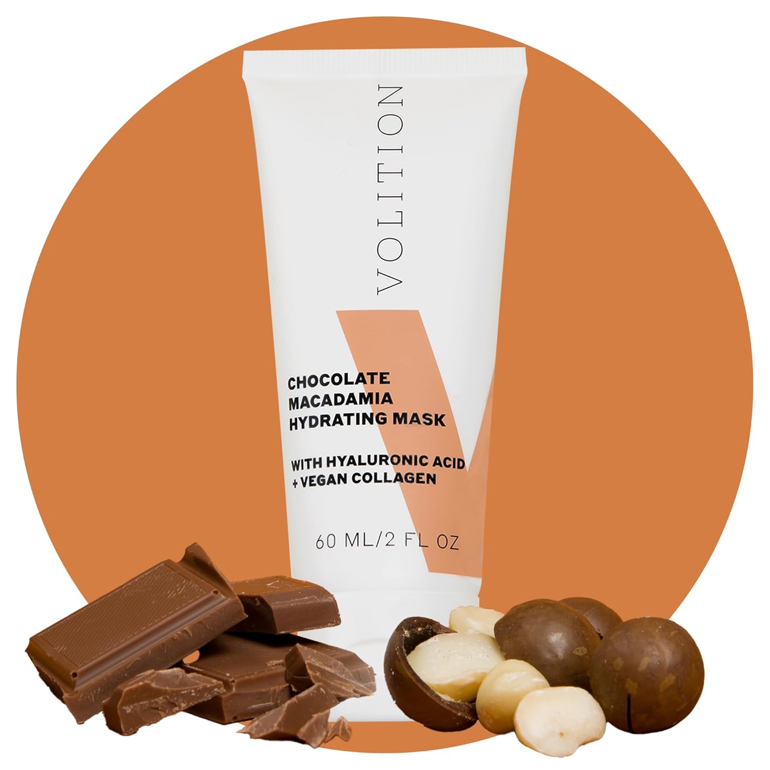 Volition Beauty Chocolate Macadamia Hydrating Mask with Hyaluronic Acid + Vegan Collagen | Nourishing & Replenishing Face Treatment | Luxury Firming Facial for Skin Barrier Repair Volition Beauty Chocolate Macadamia Hydrating Mask with Hyaluronic Acid + Vegan Collagen | Nourishing & Replenishing Face Treatment | Luxury Firming Facial for Skin Barrier Repair