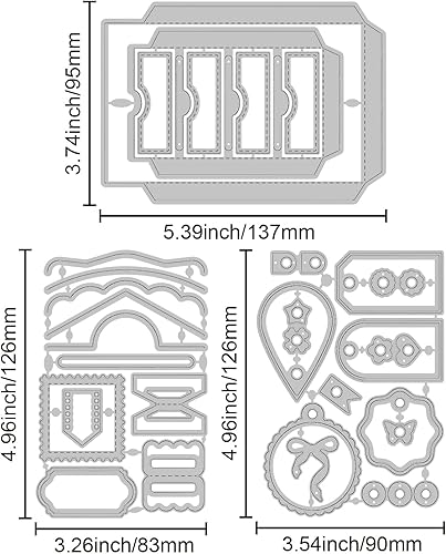 Miniatura 6 de GLOBLELAND Marco de sello abstracto, troqueles de metal, troqueles de corte de franqueo, plantillas de metal para hacer tarjetas, herramienta de