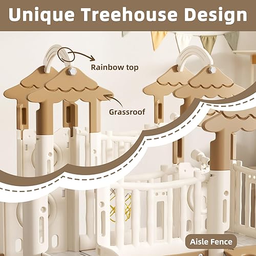 Miniatura 3 de XJD Juego de tobogán 9 en 1 para niños pequeños, juego de doble tobogán de selva con aro de baloncesto, túnel y espacio de almacenamiento, tobogán