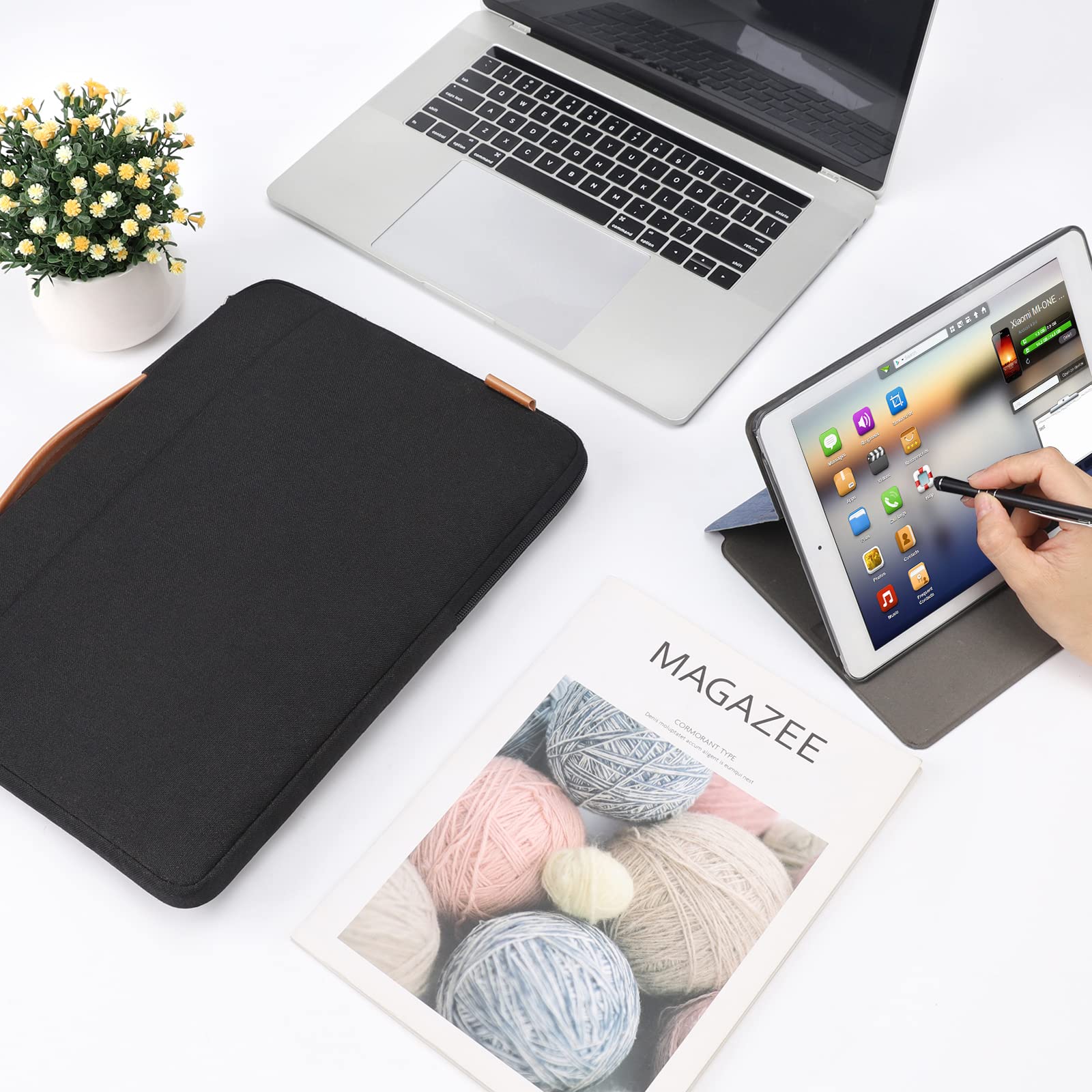 DOMISO 17,3 pollici Laptop Bag Cover Impermeabile Antiurto Notebook Sleeve Custodia Borsa a Tracolla Protettiva per HP Pavilion 17,3 pollici HP Envy 17/HP 17/MSI/Lenovo IdeaPad 321, Nero