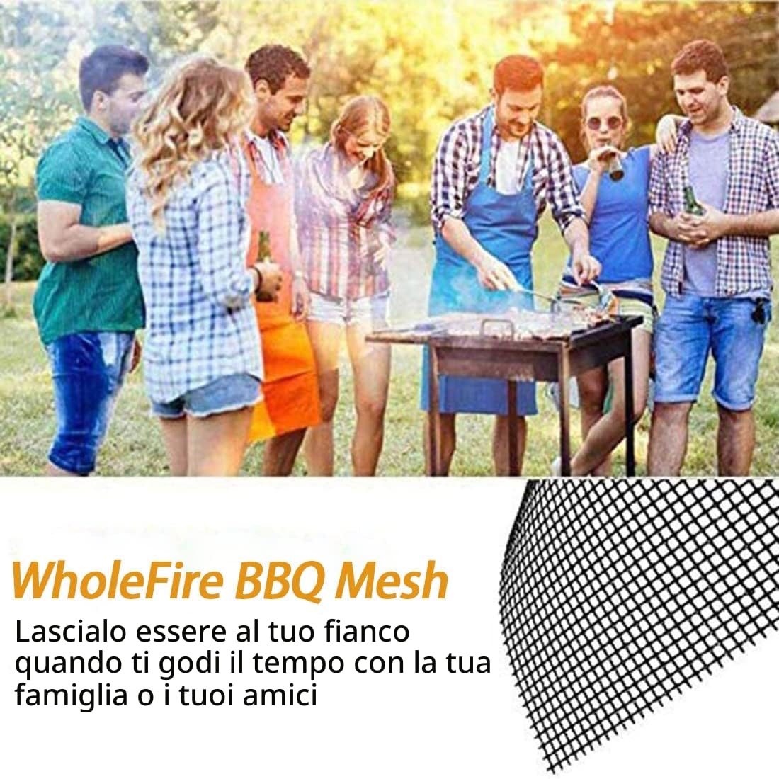 Set di 6 BBQ Grill Mesh Tappetino per Barbecue, Riutilizzabili Griglia Rete Barbecue Tappetini per Grigliare Carne, Verdure, Cucinare, Grigliare e Cuocere, 40 x 33 cm (6)