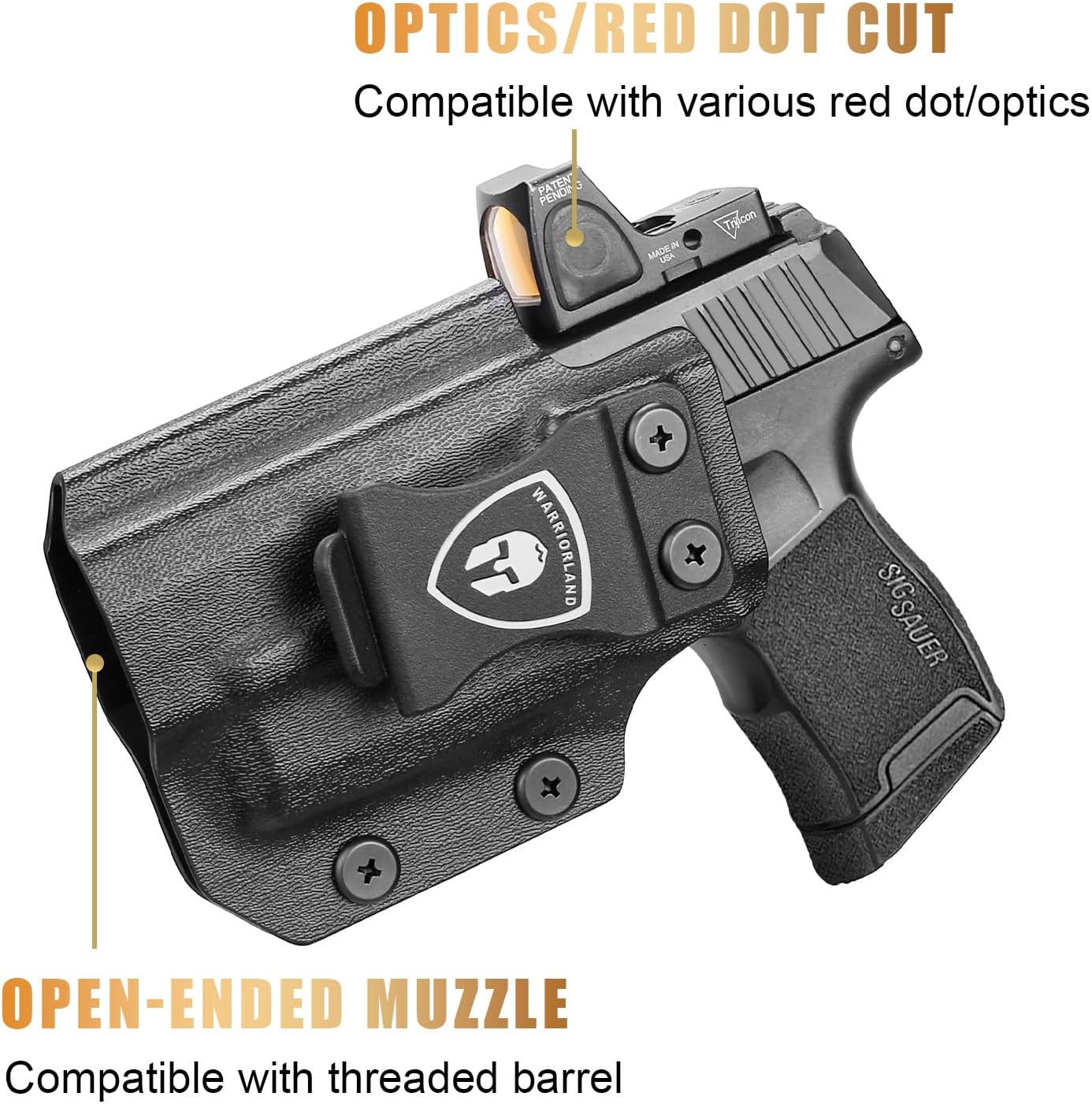WARRIORLAND IWB Kydex Holster Compatible with Sig Sauer P365/P365XL with WARRIORLAND WLS-103/103G Mounted, Optic Ready, Left Hand,(Holster Only, WLS-103/103G Not inluded)