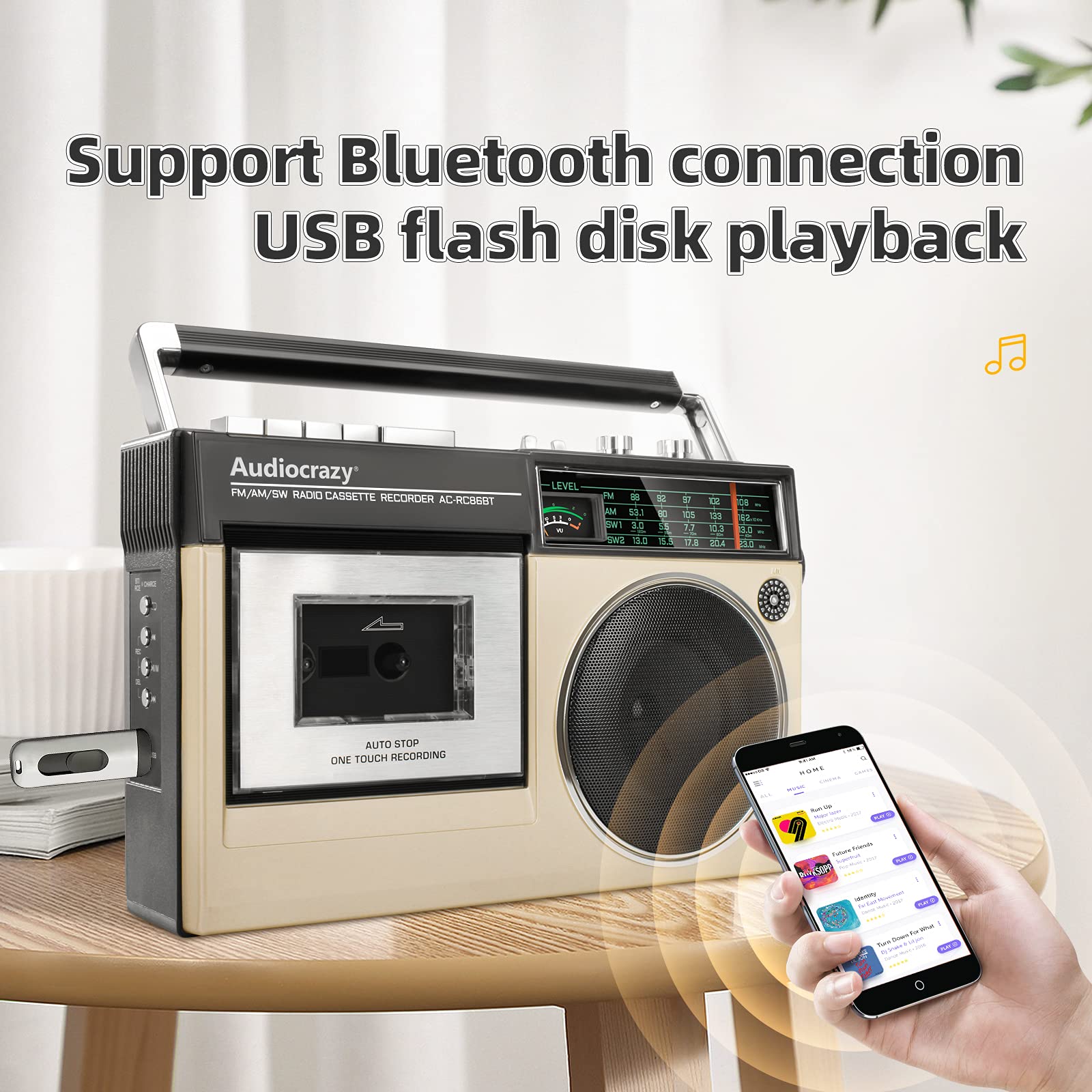 Amazon.com: Retro Boombox Cassette Player AM/FM/SW Radio, Cassette
