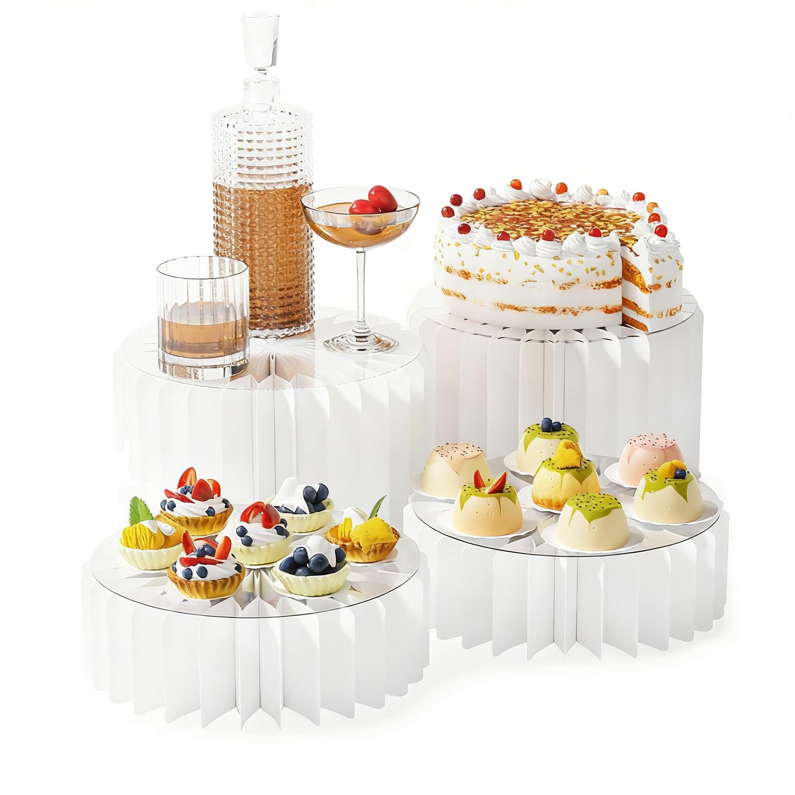 ALCXAZS Paper Cake Stand Lightweight Easy Transport Sturdy Paperboard