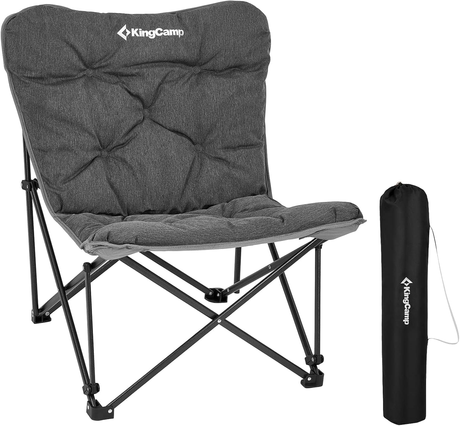 KingCamp Engrosar con Algodón Silla de Camping Acolchada Cómoda Portátil Silla Plegable Camping para Exteriores Picnic Pesca Carga 136KG