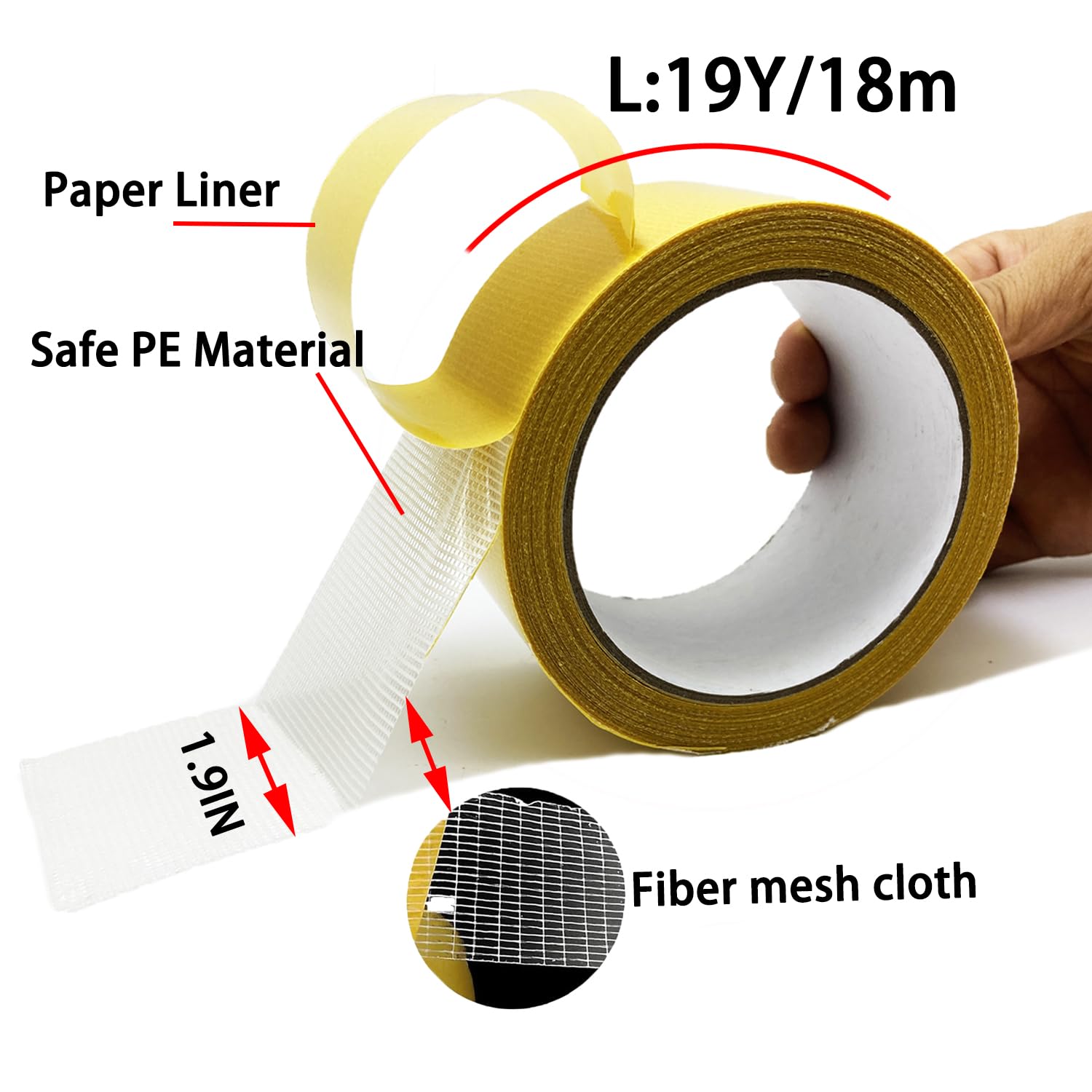 KAIHENG Double Sided Fabric Tape Heavy Duty Mounting Tape - Image 2