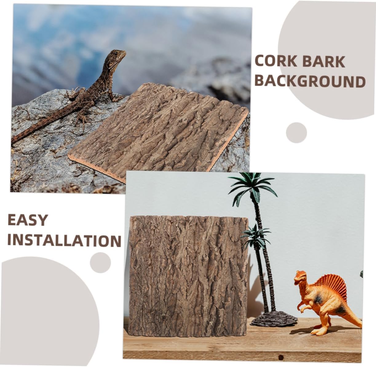 2pcs Natural Cork Bark Background Board for Aquarium Decor Fish Tank Décor Reptile Climbing Mat
