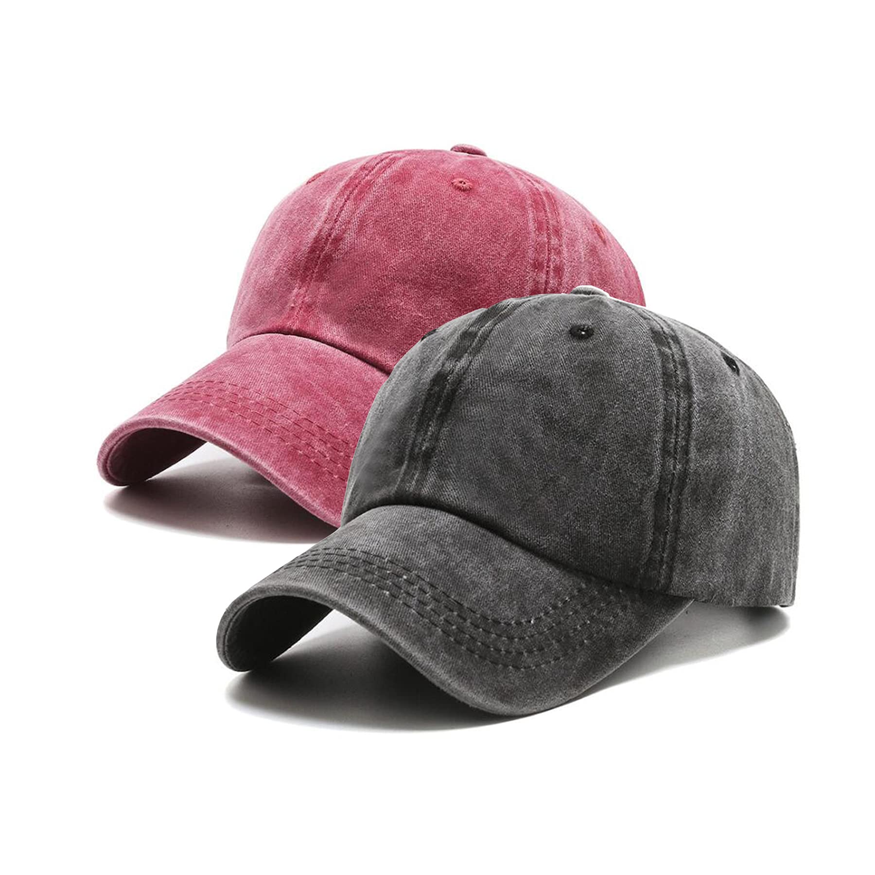 PFFY2 Packs Vintage Washed Distressed Baseball Cap Golf Dad Hat for Men Women