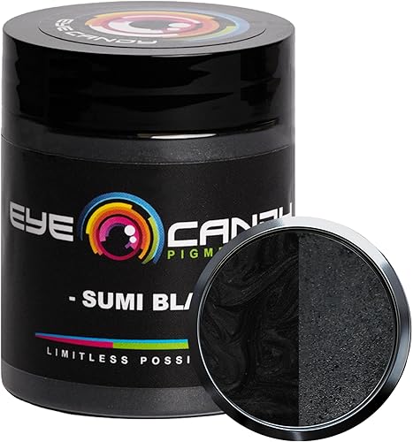 Miniatura 10 de Eye Candy Pigmento en polvo de mica prémium "Yoru Black" (0.88 oz), aditivo multiusos para manualidades y manualidades  carpintería, epoxi, resina,