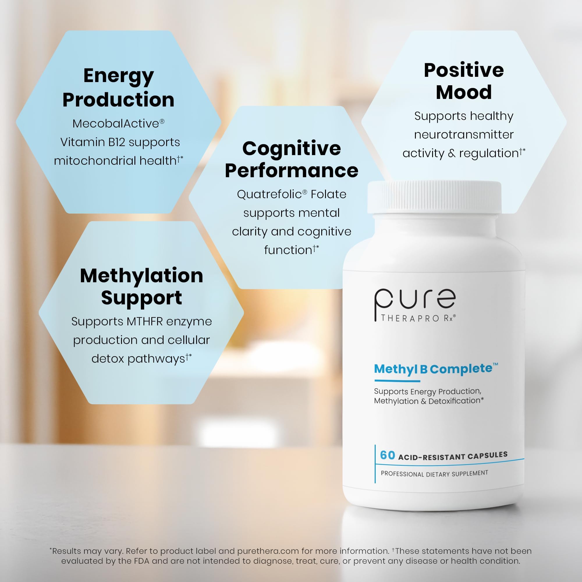 Pure Therapro Rx Methyl B Complete, Vitamin B Complex, 60 Capsules — Amazon image 4