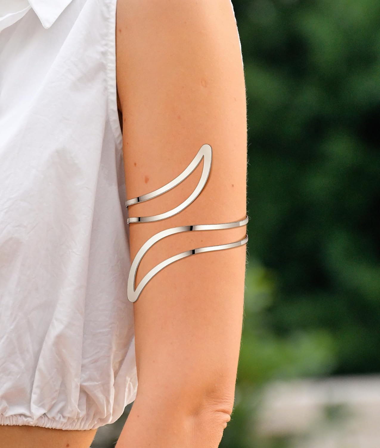 SAMOCO 12Pcs Arm Cuffs for Women Upper Arm Cuff Bracelets Bangle Armlet Adjustable Armband Cuff Bracelet Set - Image 3