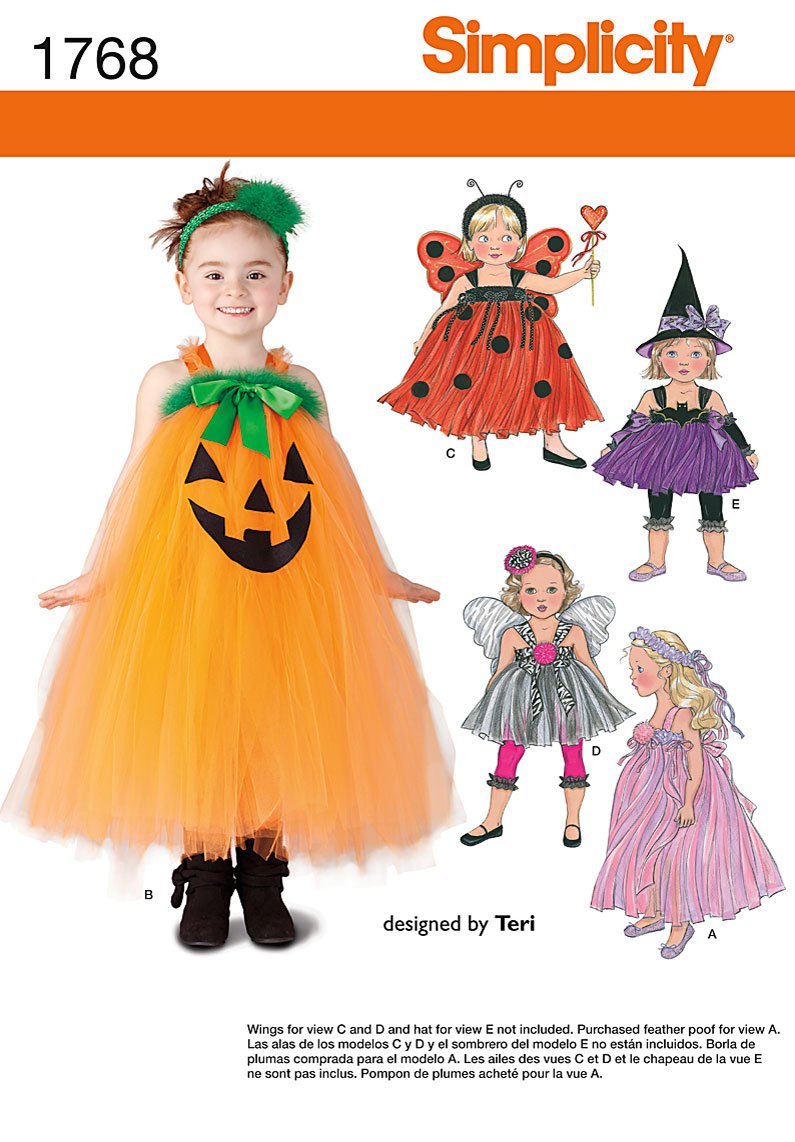 Costume pour enfant Simplicity 1768 patron couture fête anniversaire