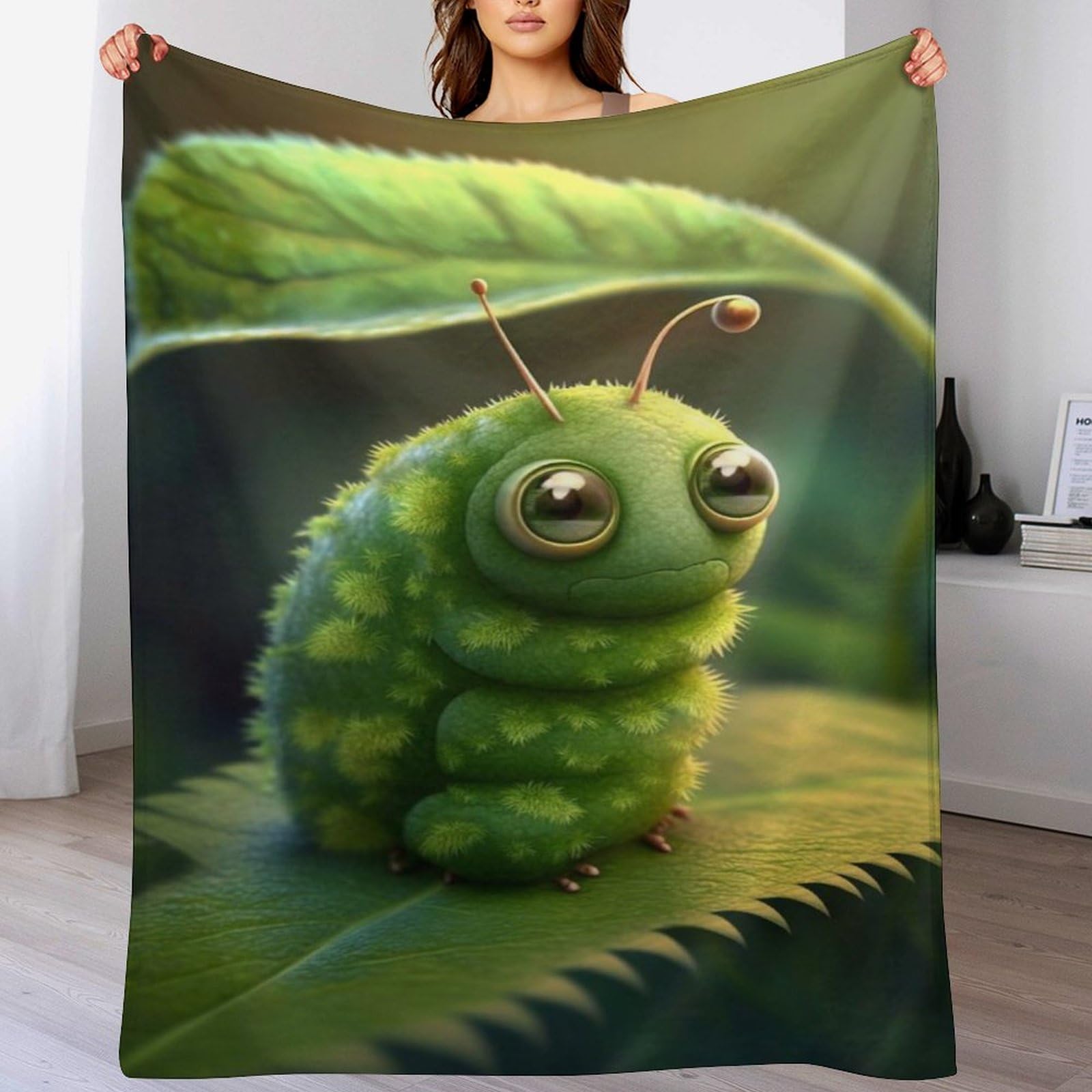 Couverture polaire lit douillet jeté de canapé flannel chaude verte 100x130