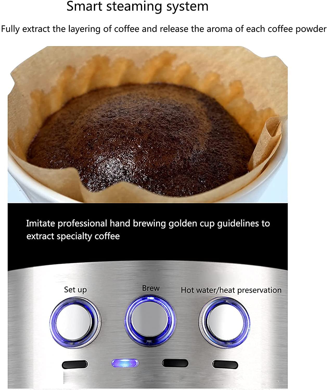 W Pełni Automatyczny Ekspres Do Kawy Ziarnistej Amerykańskiej Małej Herbaty Ze Stali Nierdzewnej, 1650 W, 1,8 L, Do Espresso I Cappuccino,