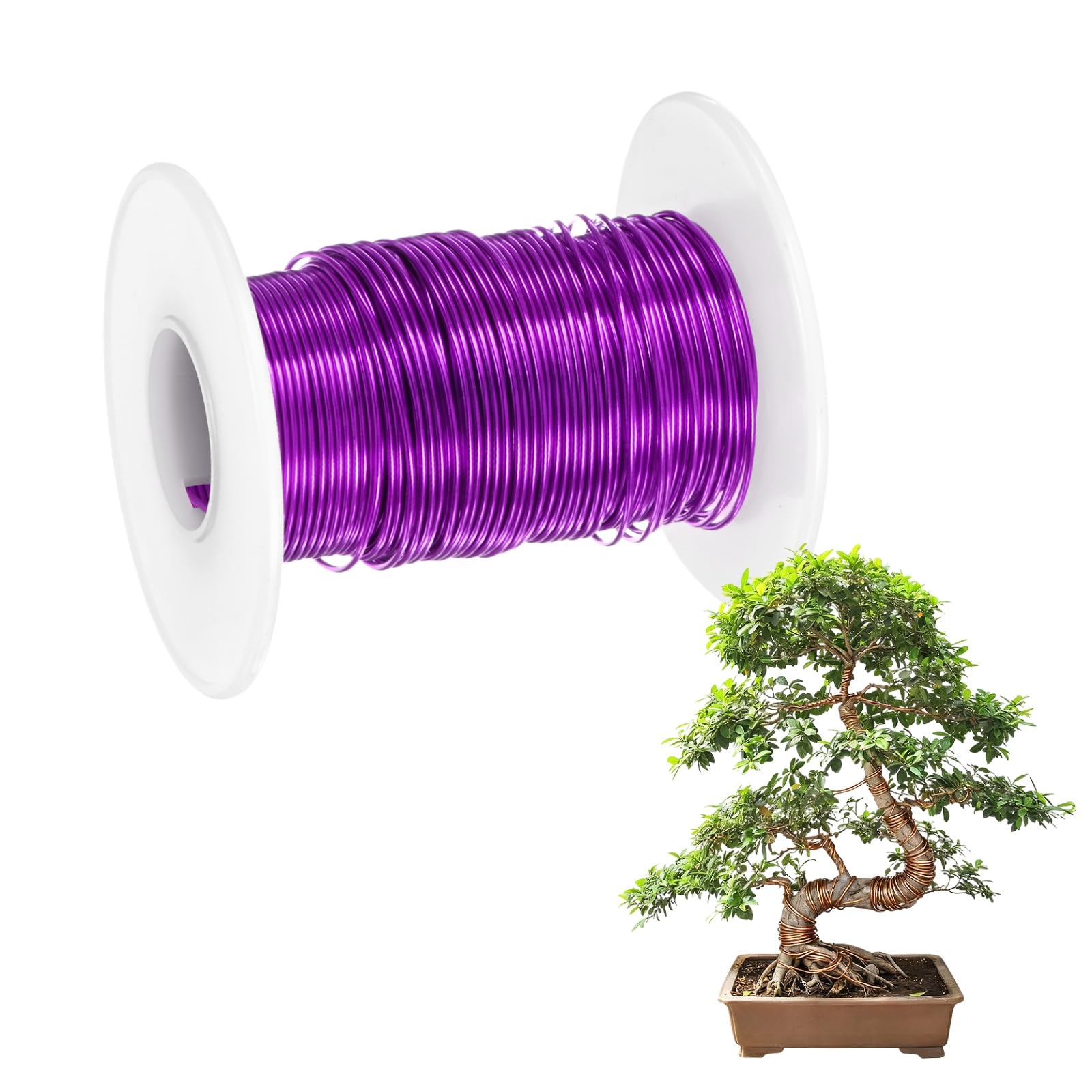 M METERXITY 1-Pack Bonsai Training Wire 0.8mm x 66ft/20m, Purple