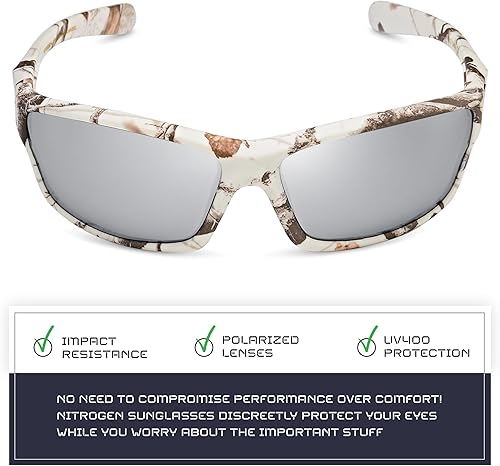 Miniatura 39 de Nitrogen - Gafas de sol deportivas polarizadas envolventes para hombre y mujer, UV400, para conducir, pescar, correr, andar en bicicleta, gafas