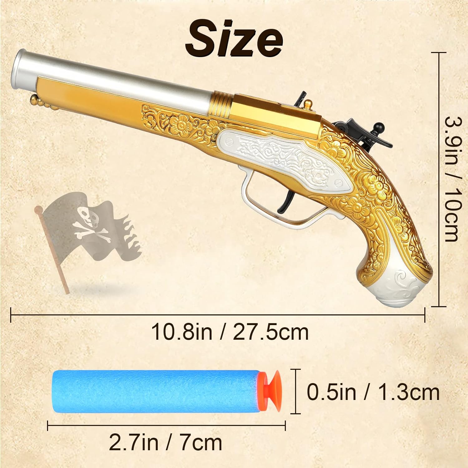 Toy Pirate Foam Blaster for Kids with Soft Foam Darts 20pcs Themed