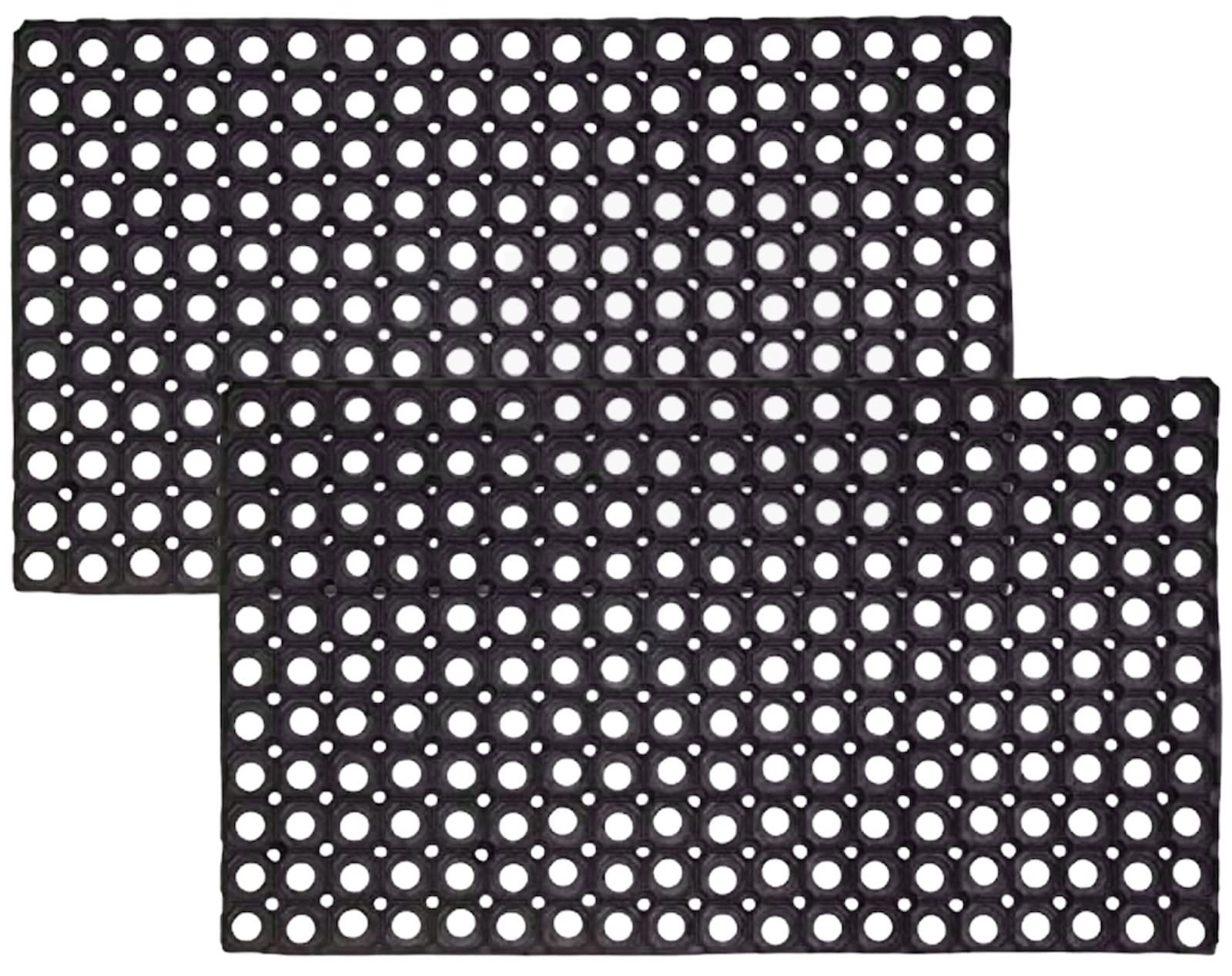 VL Rubber Door Mat 50x100cm – Textured Drainage Door Mats Outdoor with Quick-Dry Channels – Multi-Purpose Outdoor Mat for Entryway, Garden, Mudroom, Shed or Porch (Pack of 2)