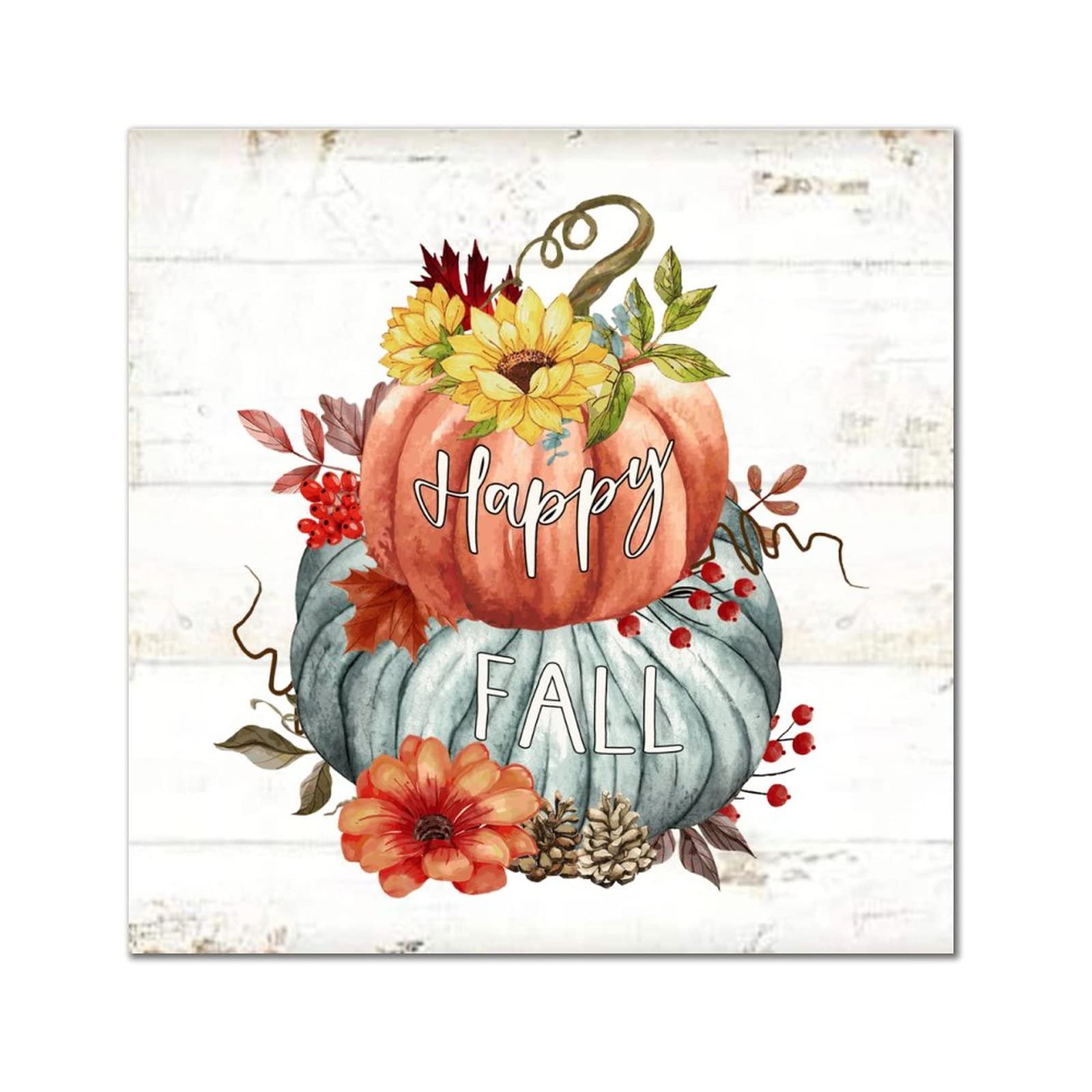 Panneau mural en bois Happy Fall idéal pour réchauffer votre décoration de salon en automne