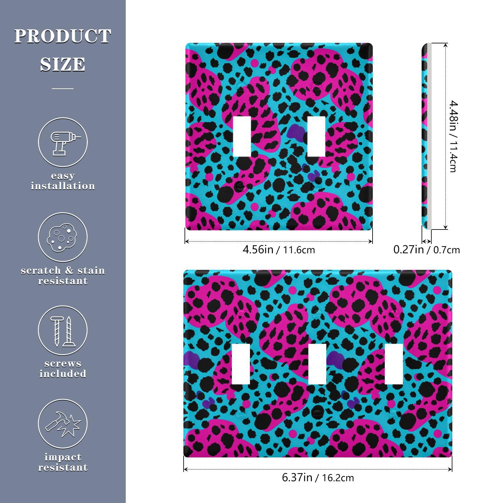 UMIRIKO Blue Purple Black Point Light Switch Cover Plate Covers Decorative Double Toggle Home Decor 202a8541