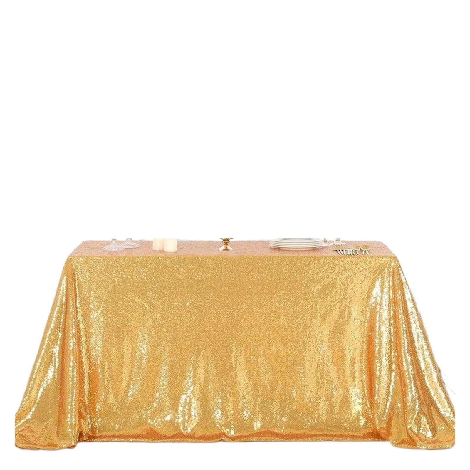 L6NqIAG Sequin Tablecloth Sequin Tablecloth Sparkle Cloth Rectangle Table Cover for Wedding Party Cake Banquet Decorations(Gold,140X180cm 1pc)