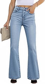 Women Flared Jeans Mid-High Waist Jeans Y2K 90s Denim Pants