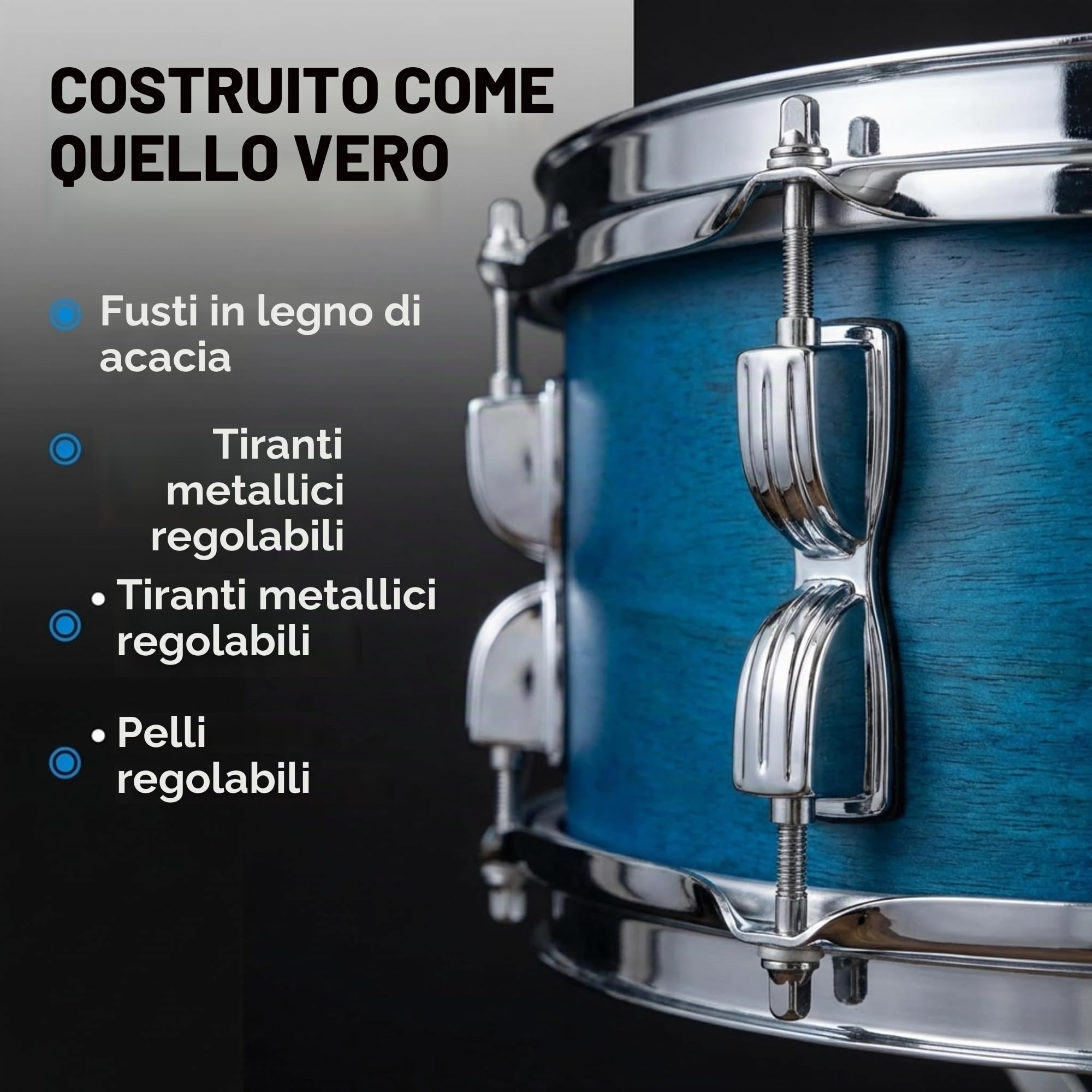 Batteria Music Alley Junior con sgabello e bacchette
