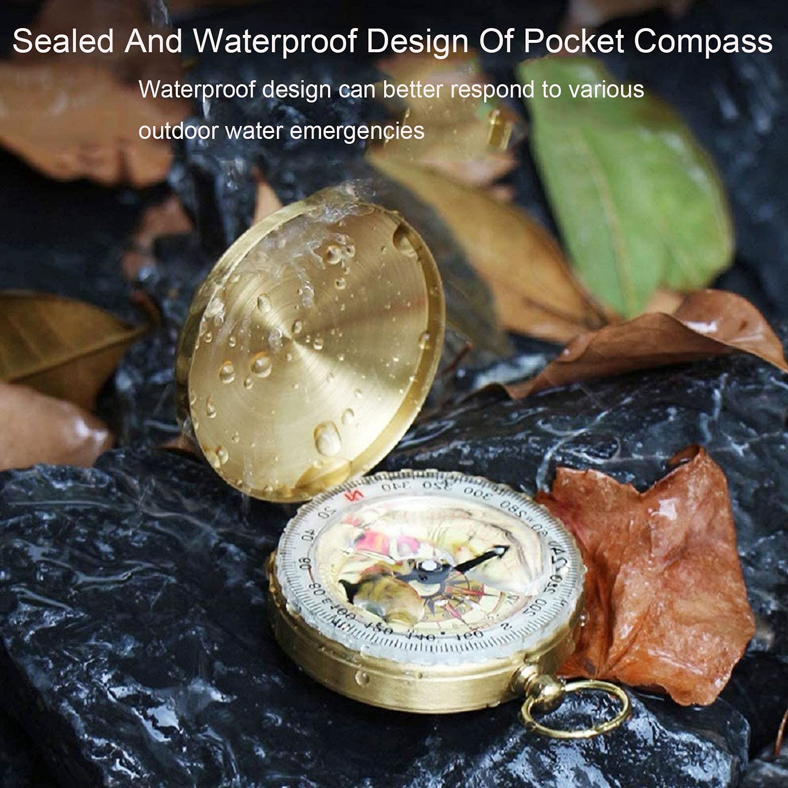 Boussole De Poche Vintage, Boussole De Survie De Camping Portable
