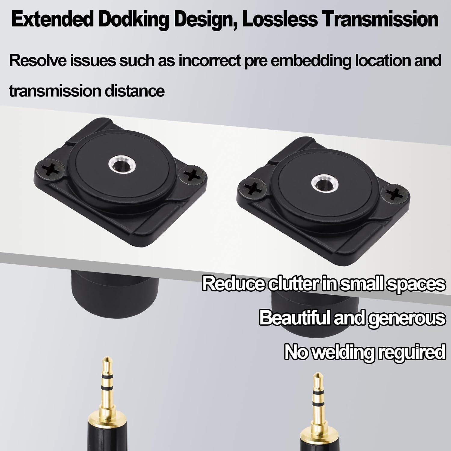 D Type 3.5mm TRS Panel Mount Stereo Headphone Adapter 1/8 TRS Female to Female Coupler/Bulkhead Fixed Mount Connector for Expanding 3.5mm Audio Port