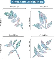 Vista 76 de GORGECRAFT 16 calcomanías de alerta de vidrio para ventana de mariposa, anticolisión, animales, arcoíris, para pájaros, pegatinas, película