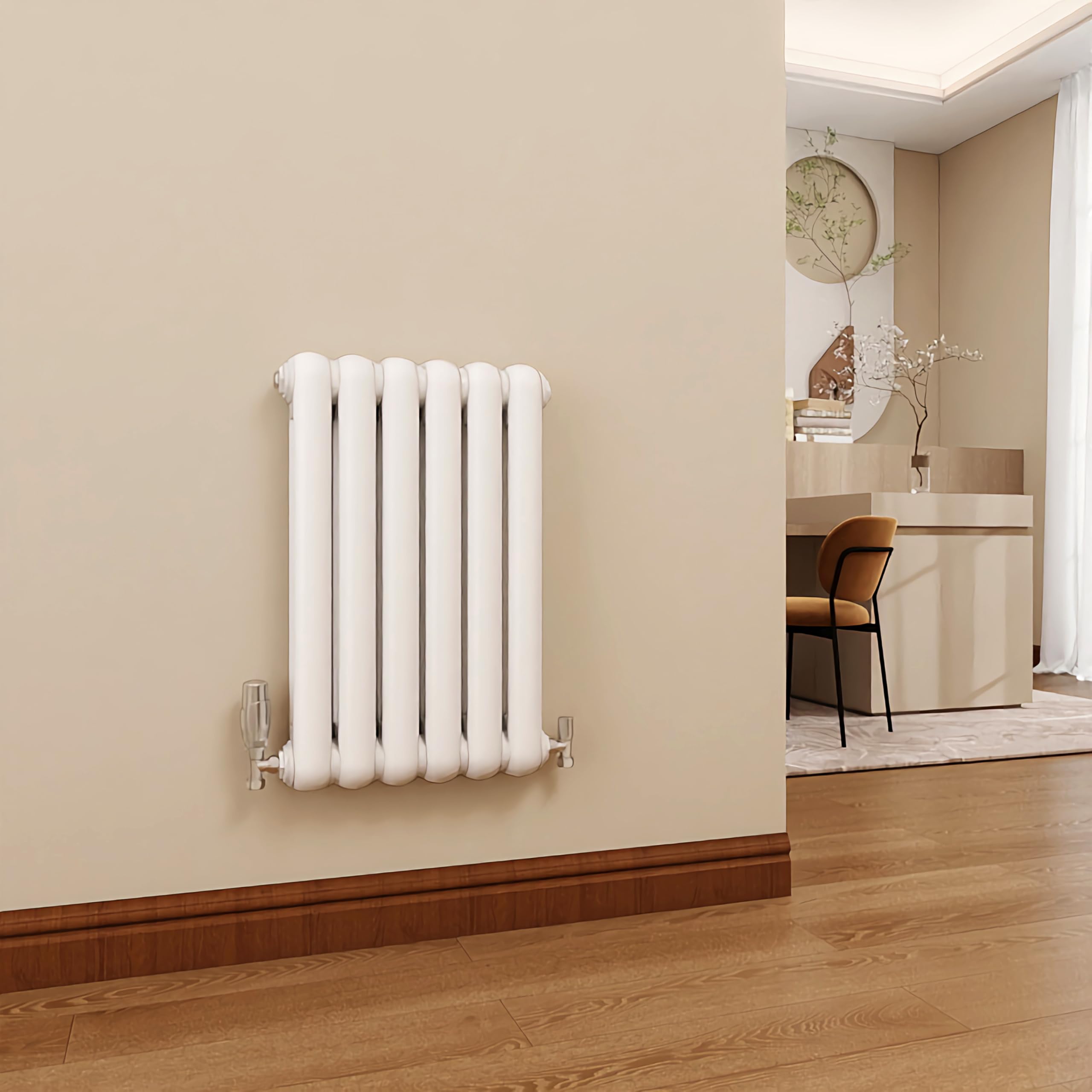 SKY Bathroom 2 Column Horizontal Designer Radiator 600x384mm - White