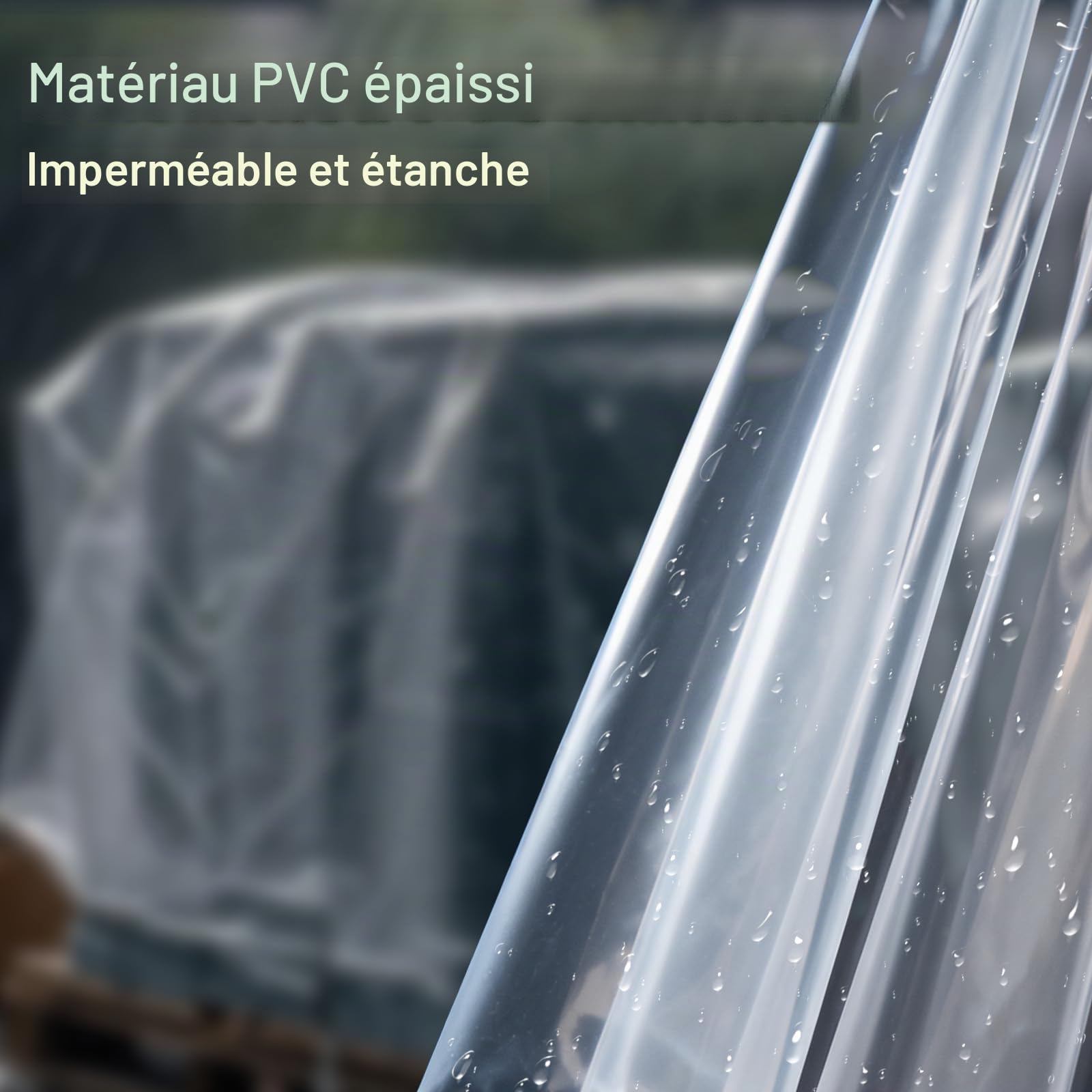 Bâche Transparente avec Oeillets, Bâche Imperméable en PVC, Couverture De Feuille pour Extérieure Plantes Jardin Terrasse Serre Gazebo, Indéchirable, 400g / m²