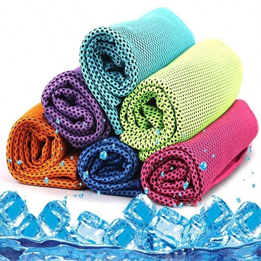 1/10 Serviette rafraîchissante, instantanément apaisante, Serviette rafraîchissante en Microfibre(Pink,10PCS)