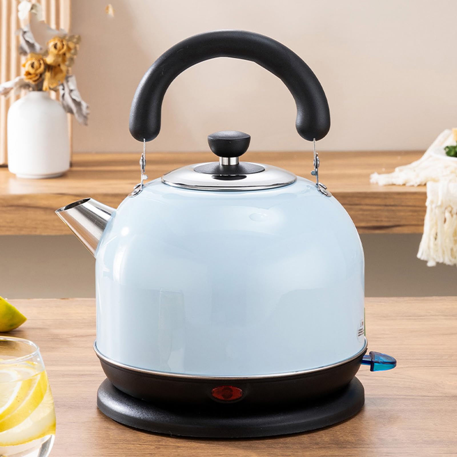 Hervidor Eléctrico De Acero Inoxidable, 3L De Gran Capacidad con Base Separada, Apagado Automático Y Protección contra Hervido En Seco Blue,3L