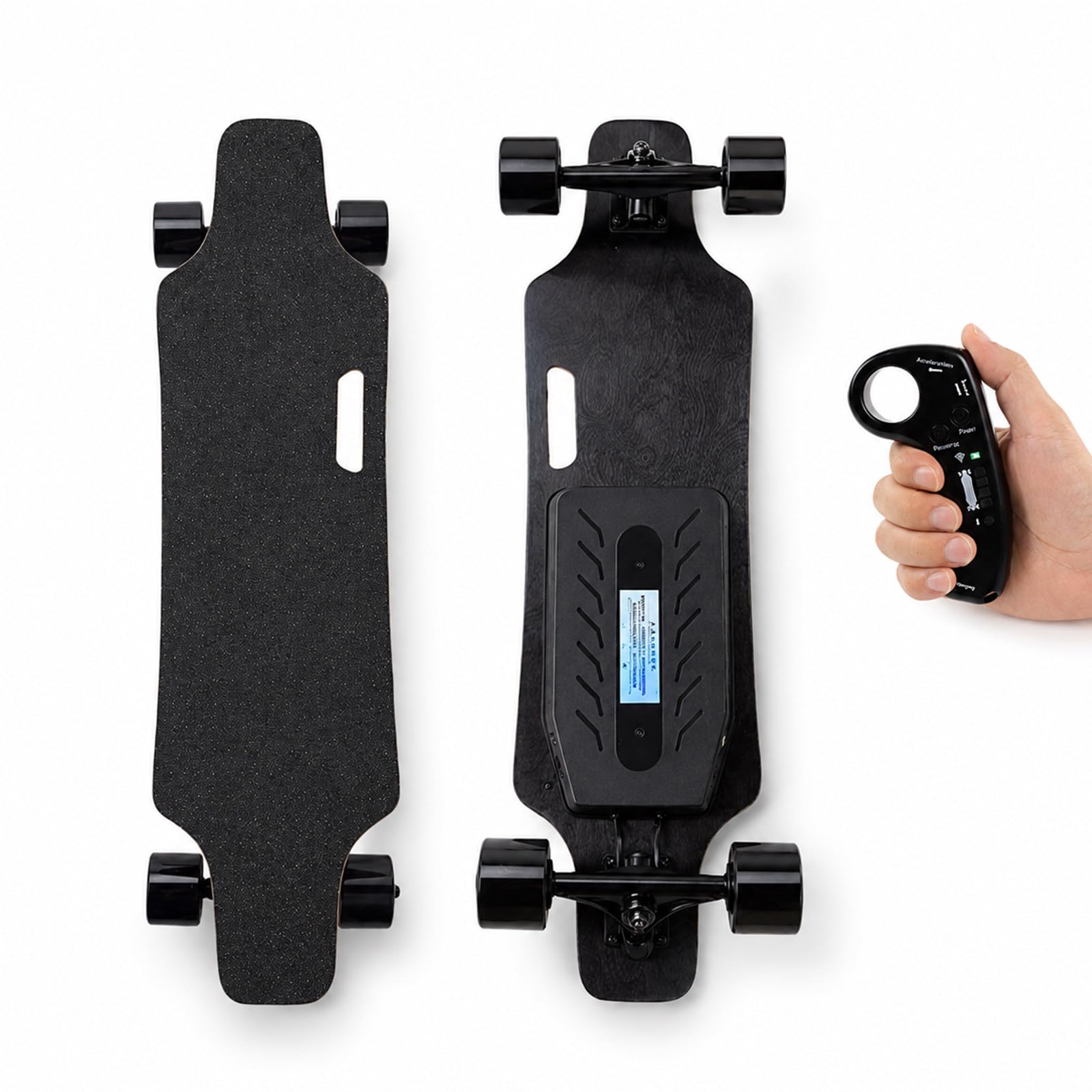Longboard Skateboard Électrique, Léger 3.8kg, 8-25km/h, Modes 4 Vitesses, Freinage en Douceur, Capacité 90kg, pour Navetteurs Urbains & Débutants, Conduite en Douceur 8Km
