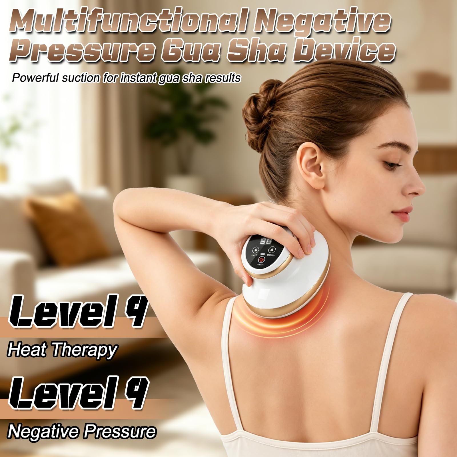 Cellulite Massagegerät, 4-in-1 Anti Cellulite Vakuum Massagegerät, 9 Stufen | Gua Sha, Schröpfen, Körperstraffung Lymphdrainage, 9 Saugstufen & Wärmetherapie Massagegerät für Ganzer Körperteil