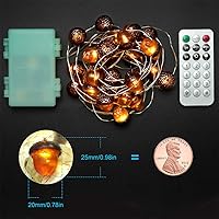 Vista 7 de BOHON - Cadena de luces de bellota 3D para otoño, decoración de cosecha, luces de cadena de 10 pies, funciona con baterías, con control remoto