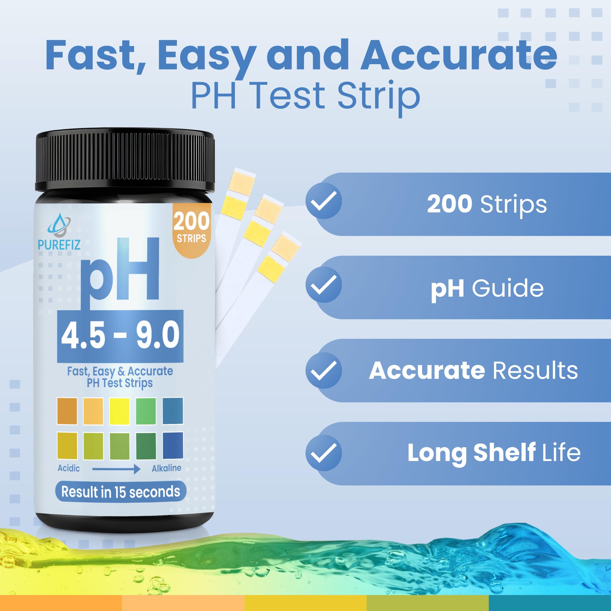 Tiras de prueba de pH para orina y saliva: 200 tiras fáciles de usar para una prueba rápida y precisa del pH en casa, obtén resultados claros de equilibrio ácido-alcalino en segundos, perfecto para