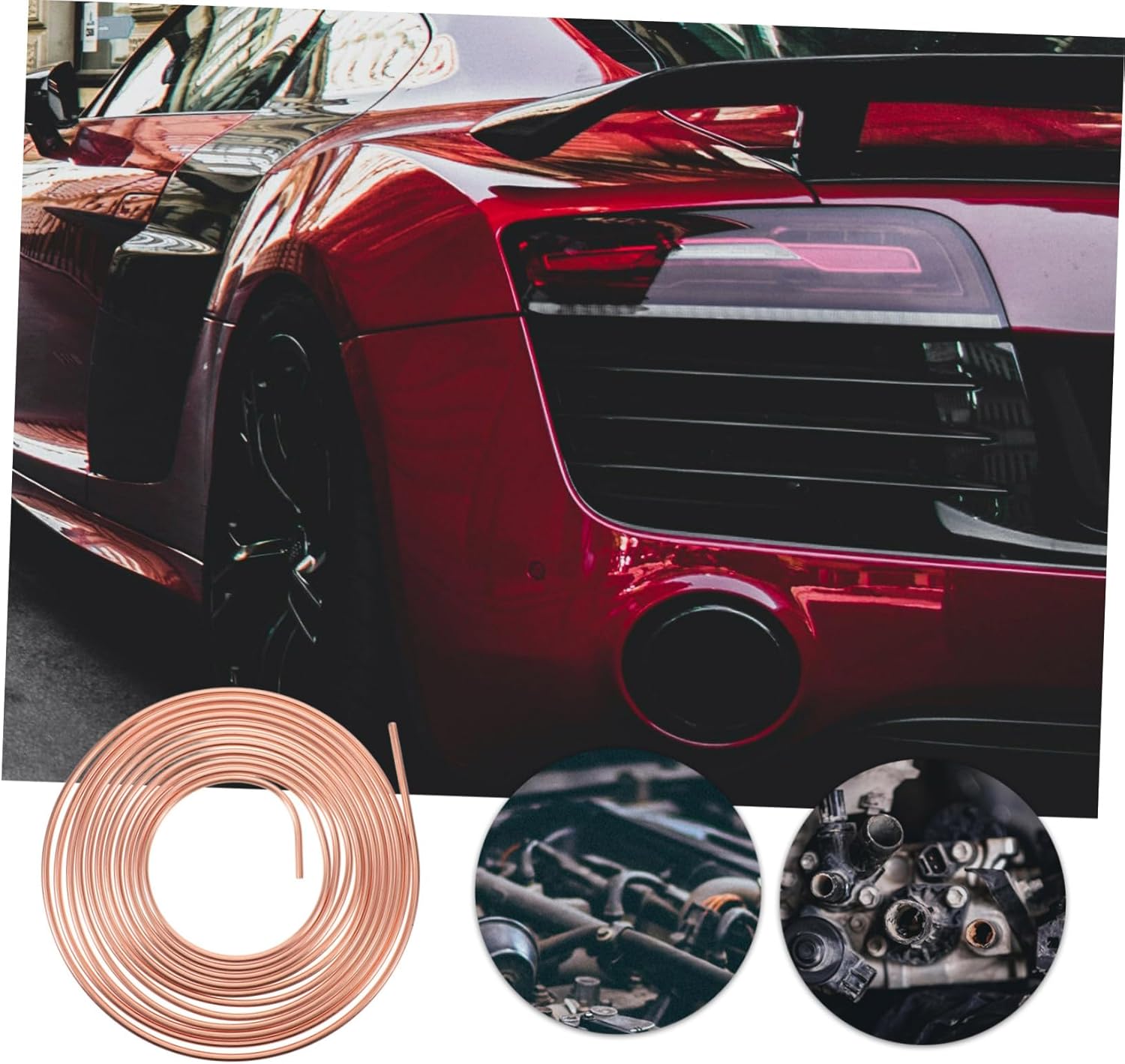 1 Set Brake Line Repair Kit Flexible Copper Coated Tubing Coil with Inverted Flare Fittings Stylish Gold Finish Easy Installation for Various Automotive Models