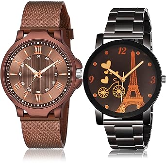 GROOT Party Wedding Sports and Bicycle Eiffel Tower Chain Analog Black Color Dial Boys Watch - BRM38-BCPL10 (Pack of 2)